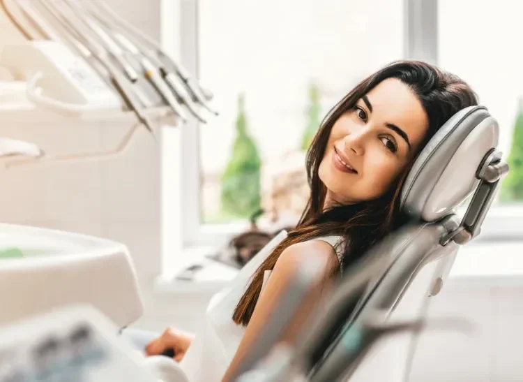 Patient receiving emergency dental care